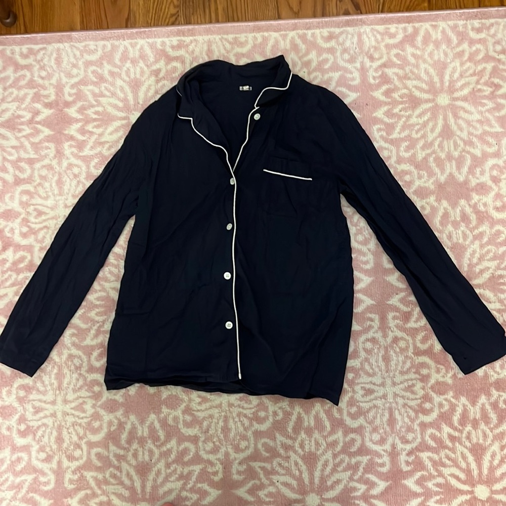 Jcrew navy pajama top with piping